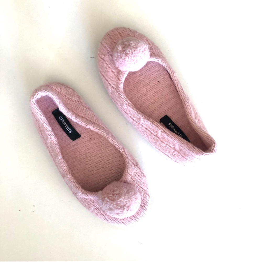 J. Crew Pink Cashmere Hard Sole Slipper Shoes Elegant and Stylish